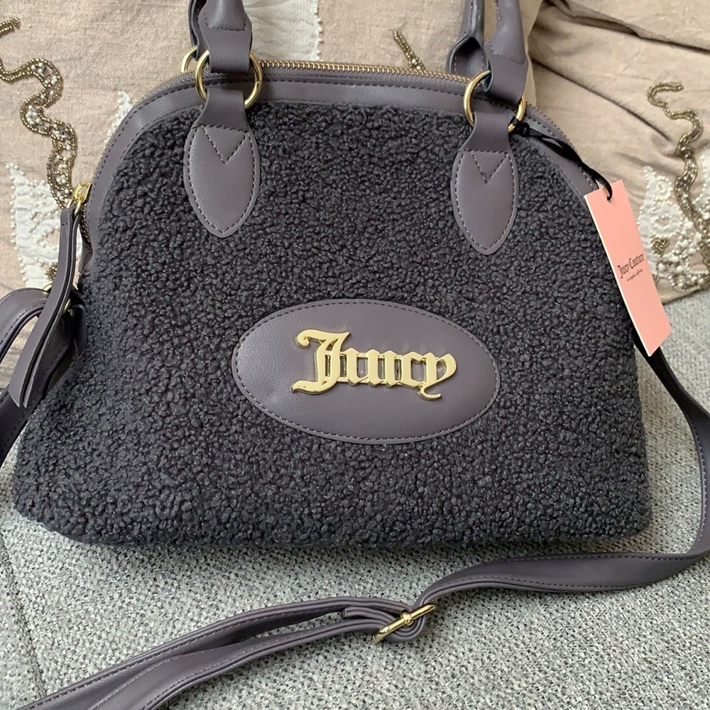 Juicy Couture Rabbit Faux Sherpa Crazy For You Dome Satchel